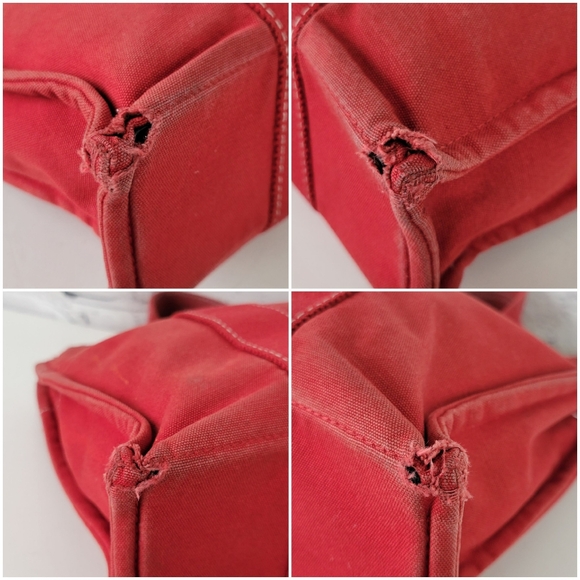 HERMES Vintage Small Red Canvas Fourre Tote - Project Bag - Picture 7 of 12